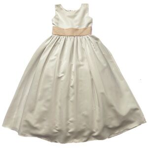 NWT Formal Flower Girl Dress by Sweet Beginnings, sz 10, white/blush.